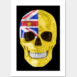 Niue Flag Skull - Gift for Niuean With Roots From Niue Posters and Art